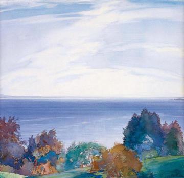 View of Lake Constance from Mt. Pfänder (Blick vom Pfänder auf den Bodensee) Artwork by Bartle Kleber