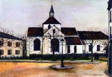 Eglise d'Aulnay-sous-Bois (Seine-Saint-Denis) Artwork by Maurice Utrillo