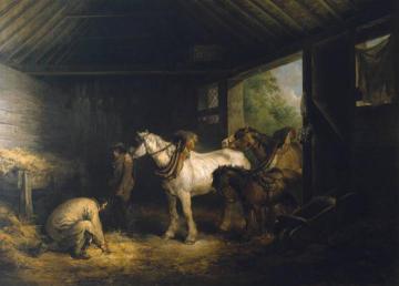 Inside of a Stable Artwork by George Morland
