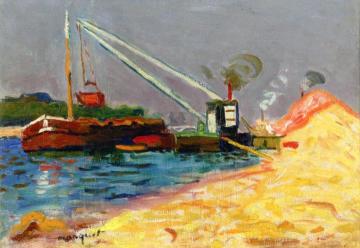 Unloading Sand Artwork by Albert Marquet