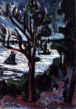 Pines at Haff Artwork by Hermann Max Pechstein