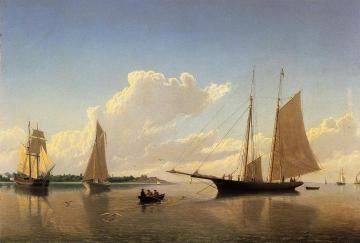 Stowing Sails off Fairhaven Artwork by William Bradford
