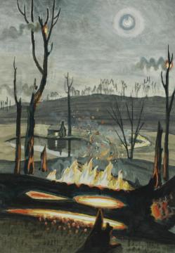 Forest Fire In Moonlight Artwork by Charles Burchfield