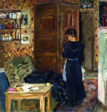 Woman in an Interior Artwork by Pierre Bonnard