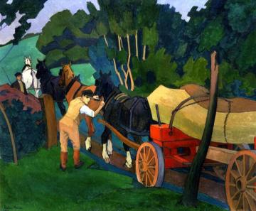 Timber Hauling Artwork by Robert Bevan