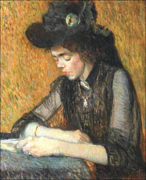 A Girl Reading Artwork by Leo Gestel