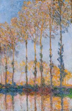 Poplars, White and Yellow Effect Artwork by Claude Oscar Monet