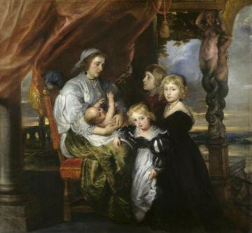 Deborah Kip, Wife of Sir Balthasar Gerbier, and Her Children Artwork by Peter Paul Rubens