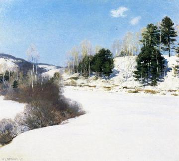Hush of Winter Artwork by Willard Leroy Metcalf