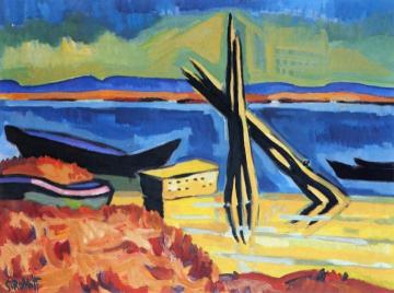 At a Lagoon Artwork by Karl Schmidt Rottluff