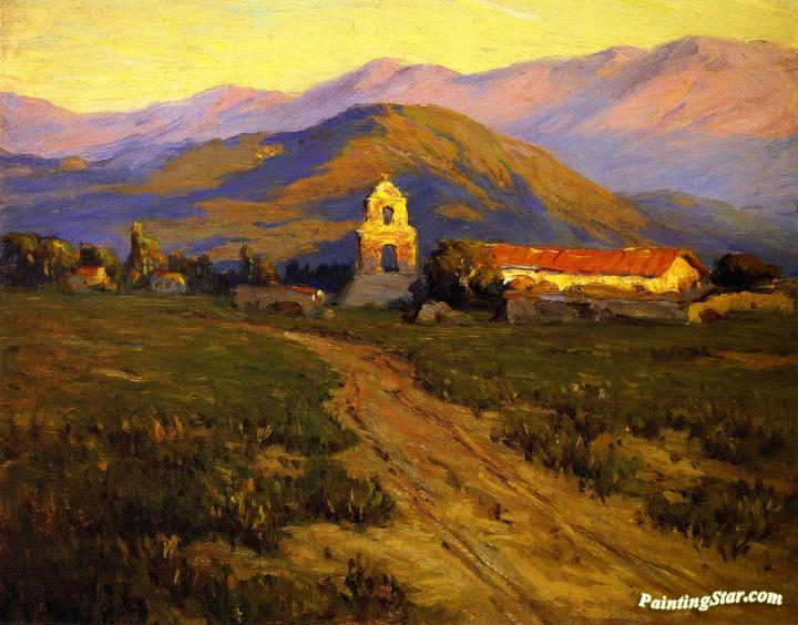 Sunrise, Mission At Pala Near San Luis Rey Artwork by Benjamin Chambers Brown
