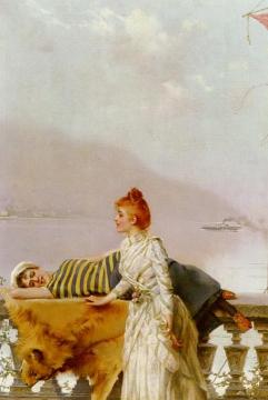 On The Balcony Artwork by Vittorio Matteo Corcos