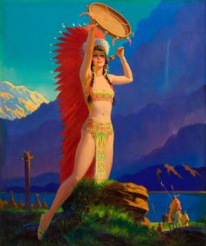 Indian Maiden With Tom Tom Artwork by Edward Mason Eggleston