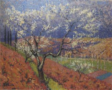 Trees in flower Artwork by Henri Martin