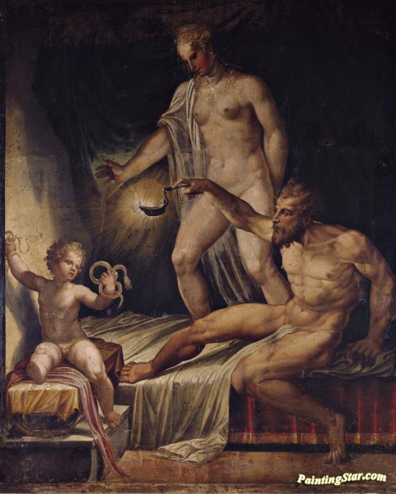 Hercules and the Serpents Artwork by Niccolo dell' Abbate