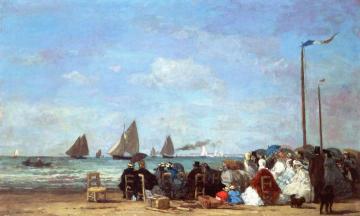 Beach at Trouville Artwork by Eugène-Louis Boudin