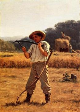 Man with Scythe Artwork by Eastman Johnson