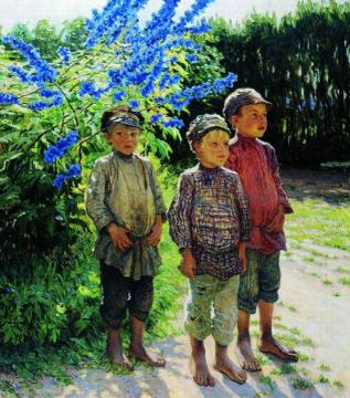 Peasant Boys Artwork by Nikolai Petrovich Bogdanov-belsky