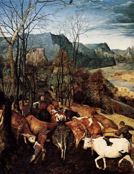 The Return of the Herd [detail] Artwork by Pieter Bruegel the Elder