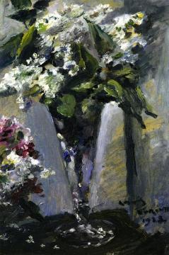Lilacs in a Glass Vase Artwork by Lovis Corinth