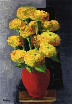 Flowers and Shells Artwork by Moise Kisling