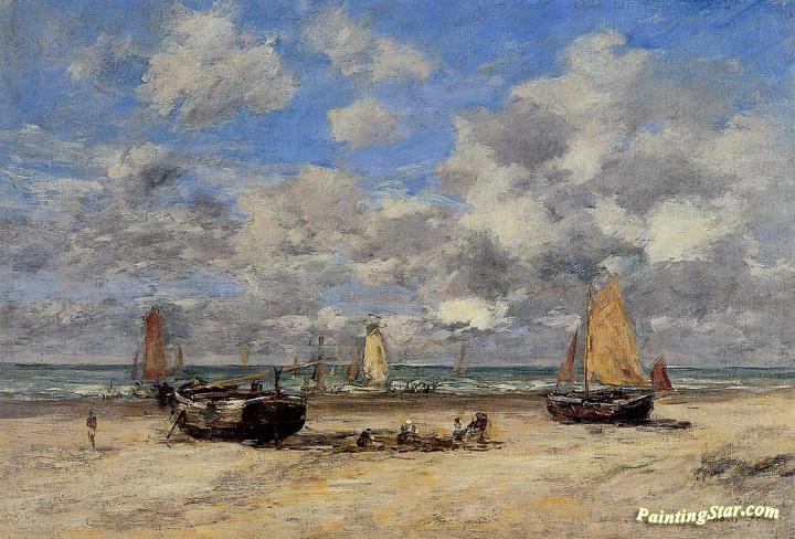 Low Tide at Scheveningen Artwork by Eugène-Louis Boudin