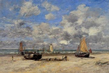 Low Tide at Scheveningen Artwork by Eugène-Louis Boudin
