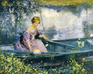 Young Girl In A Boat Artwork by Karl Albert Buehr