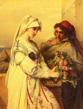 The Rose Vendor Artwork by Jean-François Portaels