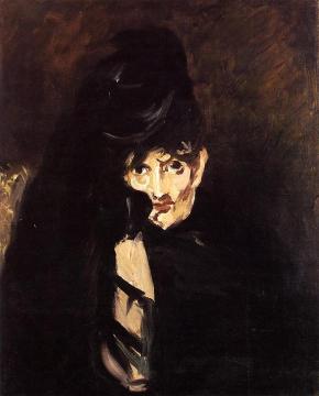 Portrait of Berthe Morisot with Hat, in Mourning Artwork by Edouard Manet