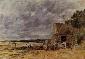 The Rocks at Saint-Vaast-la-Hougue Artwork by Eugène-Louis Boudin