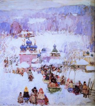 Russian Snow Scene Artwork by Leon Shulman Gaspard