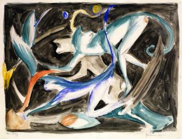 Playing Monkeys Artwork by Franz Marc