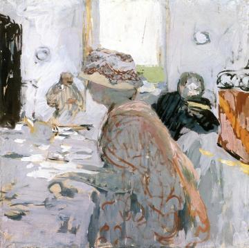 Madame Hessel, A Lady in a Hat with a Ribbon Artwork by Edouard Vuillard