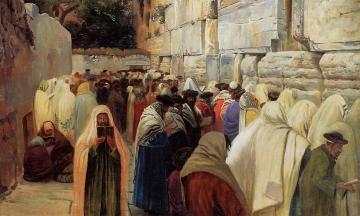 Jews at the Wailing Wall Artwork by Gustav Bauernfeind