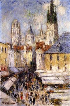 Place de la basse vieille tour, Rouen Artwork by Gustave Loiseau