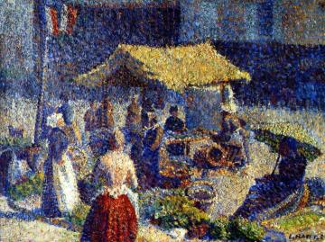 Market in Pontoise Artwork by Louis Hayet