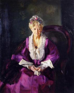 Mrs. T. in Wine Silk Artwork by George Wesley Bellows