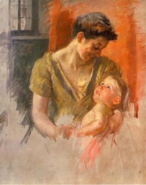Mother And Child Smiling At Each Other Artwork by Mary Cassatt
