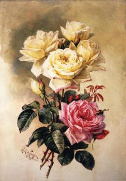 French Bridal Roses Artwork by Paul De Longpre