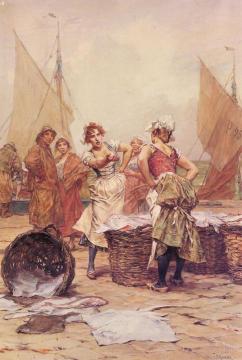 The Fishwives Artwork by Frederik Henrdik Kaemmerer