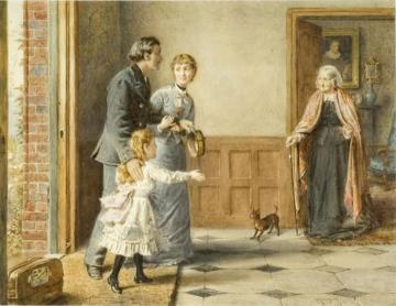 Visit to Grandmother Artwork by George Goodwin Kilburne