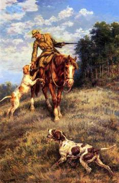 A Hunter And His Dogs Artwork by Edmund Henry Osthaus