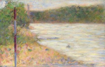 A River Bank, the Seine at Asnieres Artwork by Georges Seurat