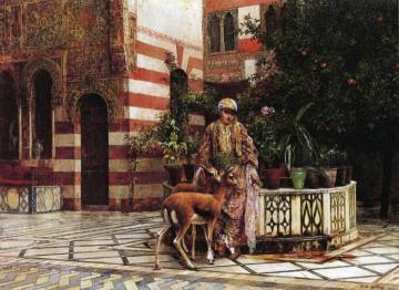 Girl In A Moorish Courtyard Artwork by Edwin Lord Weeks