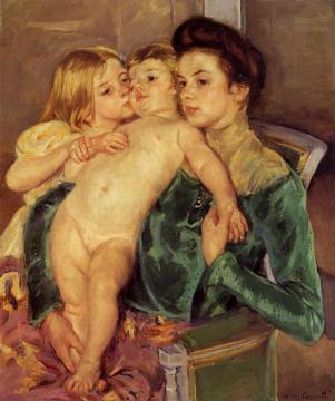 The Caress Artwork by Mary Cassatt