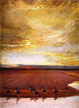 Honkers At Sunrise Artwork by Charles Greener