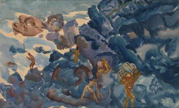 Fishermen On Oshima Island Artwork by Alexander Evgenievich Yakovlev