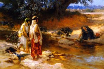 At the Water's Edge Artwork by Frederick Arthur Bridgman