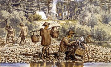 Chinese Goldwashers on the Fraser River Artwork by William George Richardson Hind